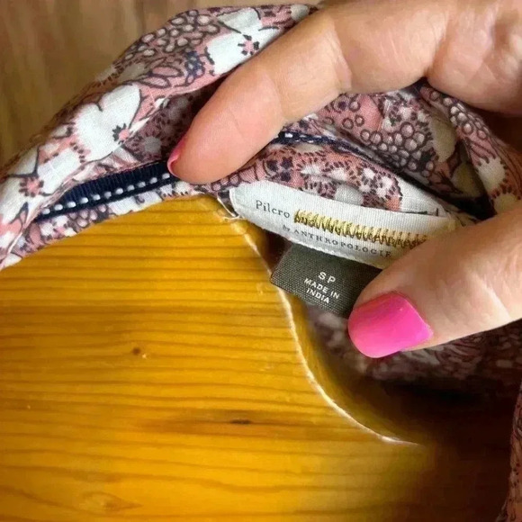 Pilcro for Anthropologie Button Down Floral Ruched Top Size S - Picture 5 of 9